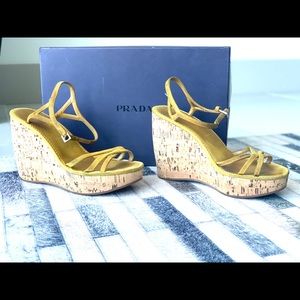 Prada Wedge Sandal - mustard color size 38.5